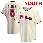 Youth Philadelphia Phillies #5 Bryson Stott Cream Cool Base Stitched Baseball Jersey Dzhi,baseball caps,new era cap wholesale,wholesale hats